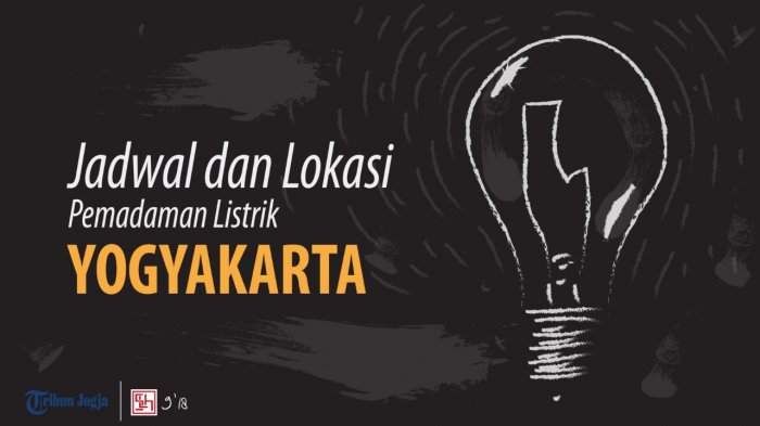 Jadwal Pemadaman Listrik di DI Yogyakarta Rabu 14 Oktober 2020